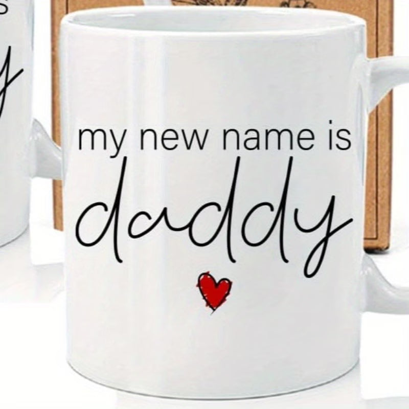 "My New Name Is Mommy & Daddy" Couple Ceramic Coffee Mug Set – Pregnancy Announcement, New Parents & Baby Shower Novelty Cup Set (M1138)