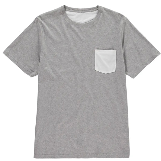 Men’s Personalised Slim-Fit Pocket T-Shirt with Custom Photo Print on Front Pocket – Premium Cotton Tee with Polyester Panel