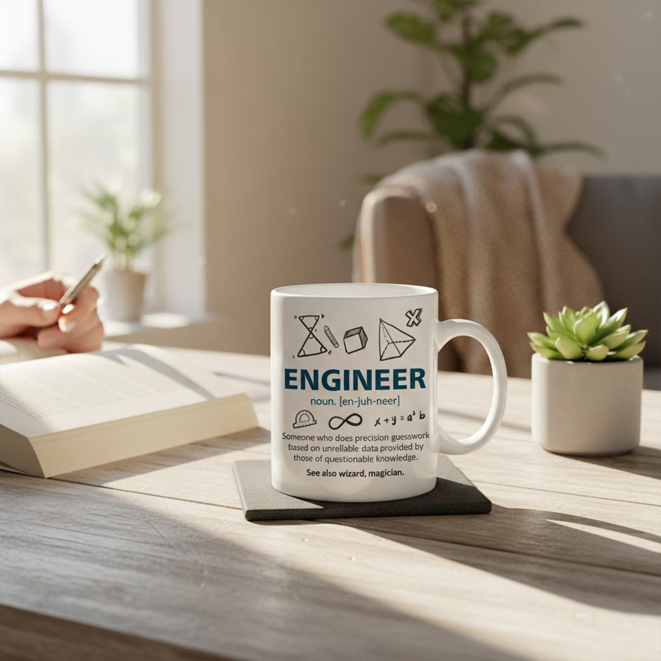 Funny "Engineer Definition" Sarcastic Ceramic Coffee Mug – Humorous Engineering & Tech Professional Novelty Cup (M1085)