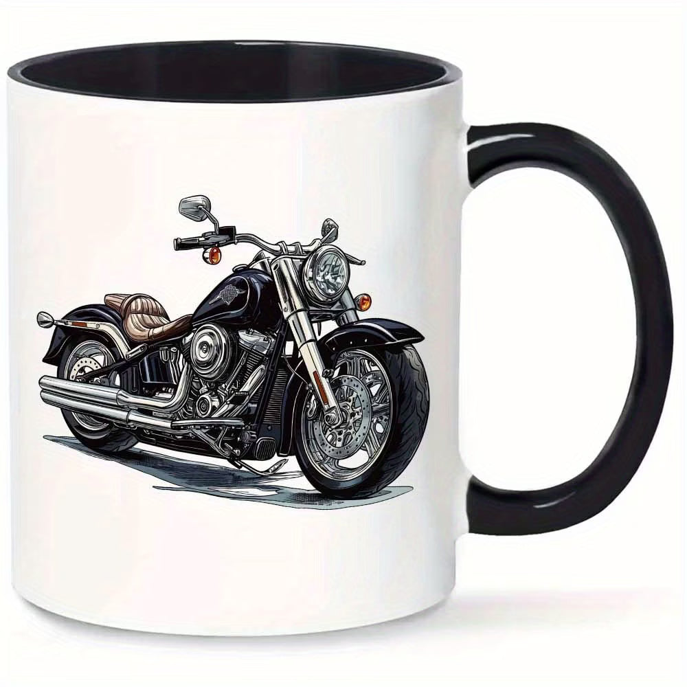 Classic Cruiser Motorcycle Ceramic Coffee Mug – Biker & Chopper Motorcycle Art Novelty Cup (M1086)