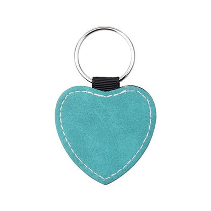 Personalised PU Leather-Effect Keyring. Custom Keychains for Businesses & Logos (Round or Rectangle)