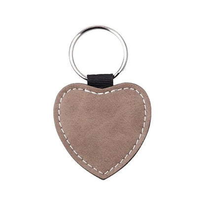 Personalised PU Leather-Effect Keyring. Custom Keychains for Businesses & Logos (Round or Rectangle)