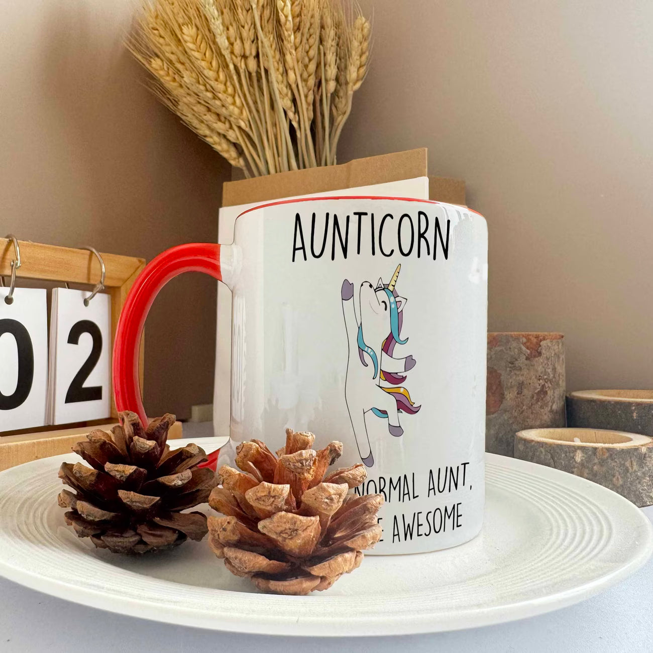 Cute "Aunticorn" Unicorn Ceramic Coffee Mug – Funny Aunt Appreciation & Family Novelty Cup (M1119)