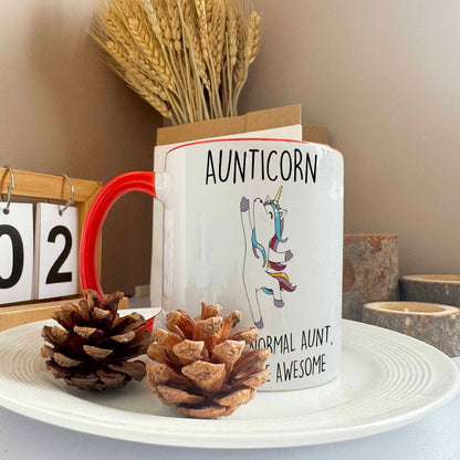 Cute "Aunticorn" Unicorn Ceramic Coffee Mug – Funny Aunt Appreciation & Family Novelty Cup (M1119)