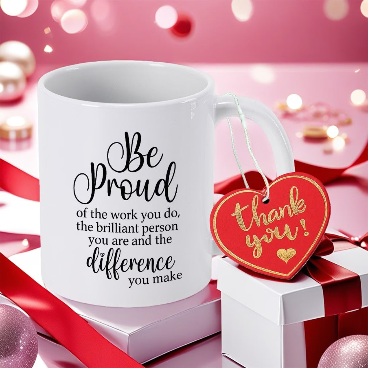 Personalized "Be Proud of the Work You Do" Ceramic Coffee Mug – Inspirational Quote, Appreciation Gift & Uplifting Novelty Cup (M1182)