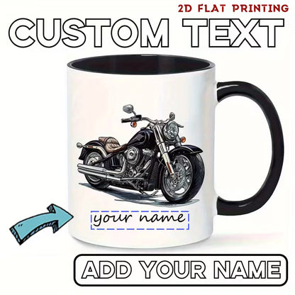Personalized "Classic Cruiser" Motorcycle Ceramic Coffee Mug – Custom Name Biker & Chopper Novelty Cup (M1088)