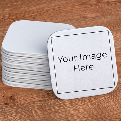 Personalised Premium Set of 2 Coasters. Customised with Any Text, Image or Logo
