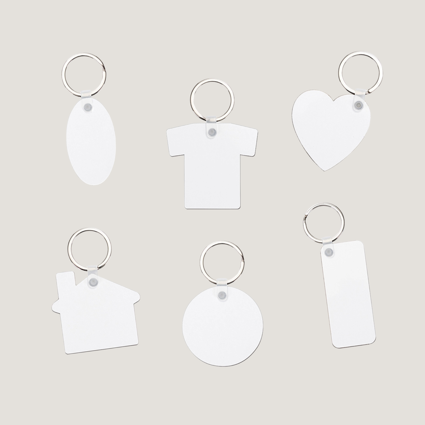 Custom Keyring Collection | HD Edge-to-Edge Durable Pocket Charms in 6 Geometric Silhouettes