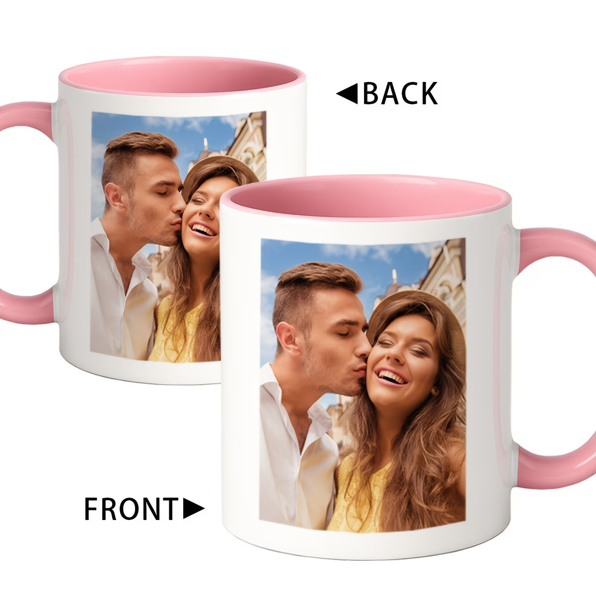 Personalized "Custom Photo Memories" Ceramic Coffee Mug – Personalized Picture Customization, Double-Sided Photo Print & Couple Novelty Cup (M1186)