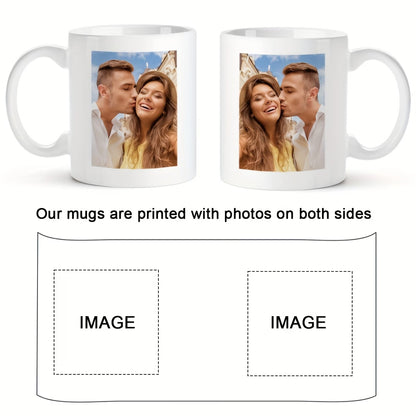 Personalized "Custom Photo Memories" Ceramic Coffee Mug – Personalized Picture Customization, Double-Sided Photo Print & Couple Novelty Cup (M1186)