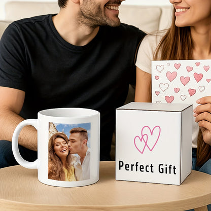 Personalized "Custom Photo Memories" Ceramic Coffee Mug – Personalized Picture Customization, Double-Sided Photo Print & Couple Novelty Cup (M1186)