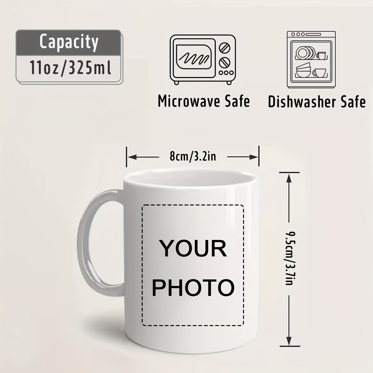 Personalized "Custom Photo Memories" Ceramic Coffee Mug – Personalized Picture Customization, Double-Sided Photo Print & Couple Novelty Cup (M1186)