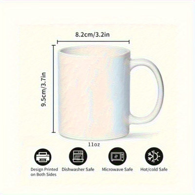 Personalized "Cute Coffee Cup with Beans" Ceramic Coffee Mug – Custom Name Coffee Lover, Cute Cartoon Character & Cafe Novelty Cup (M1166)