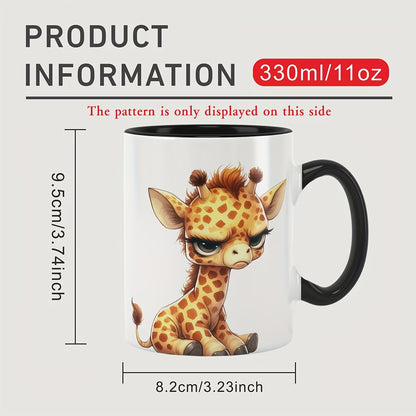Cute "Grumpy Baby Giraffe" Ceramic Coffee Mug – Sarcastic Mood & Animal Lover Novelty Cup (M1124)