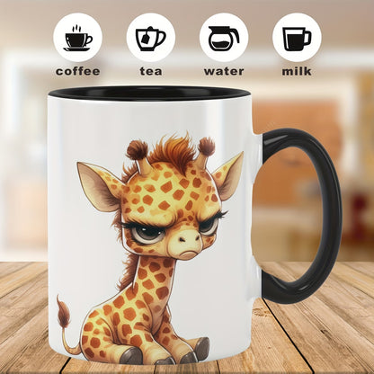 Cute "Grumpy Baby Giraffe" Ceramic Coffee Mug – Sarcastic Mood & Animal Lover Novelty Cup (M1124)