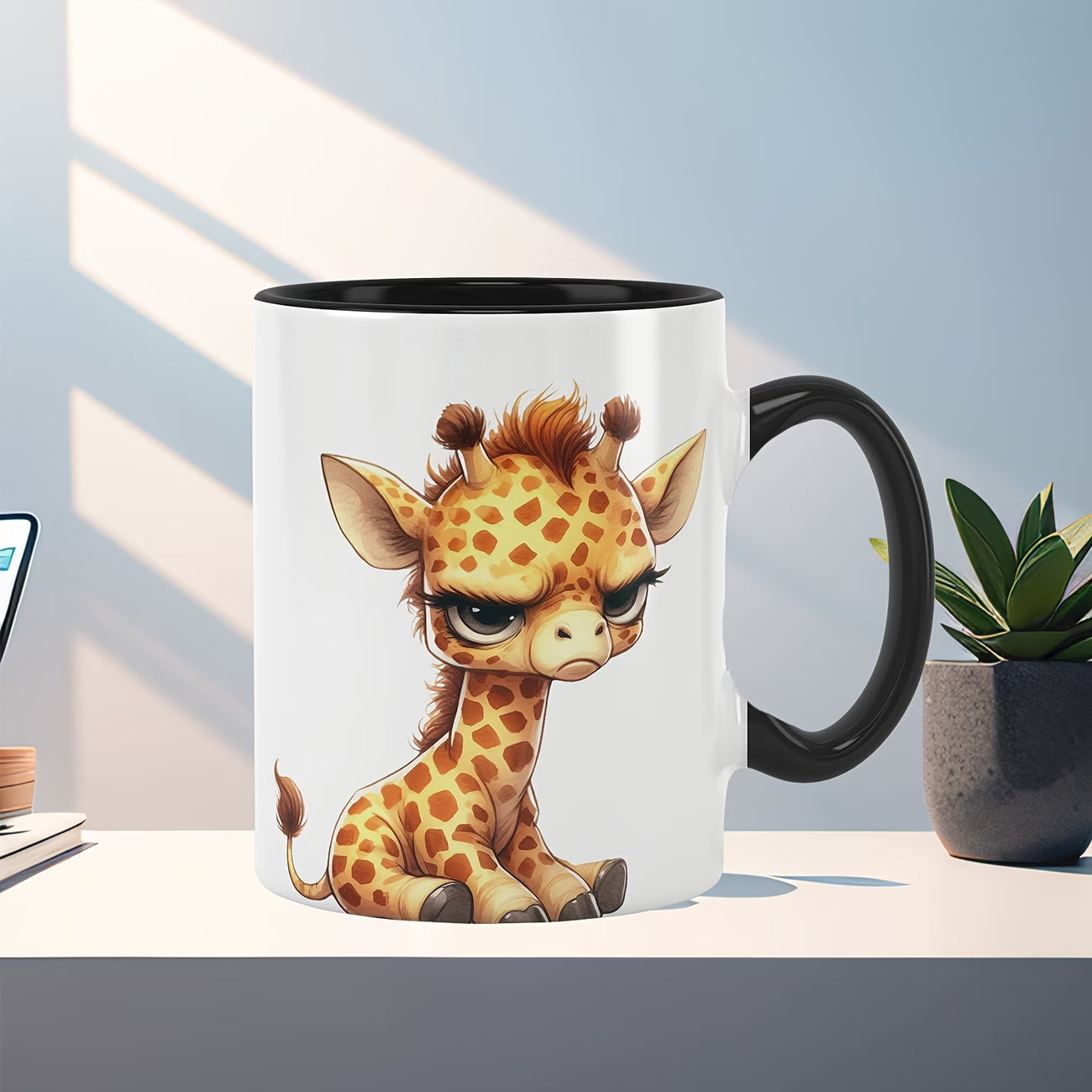 Cute "Grumpy Baby Giraffe" Ceramic Coffee Mug – Sarcastic Mood & Animal Lover Novelty Cup (M1124)