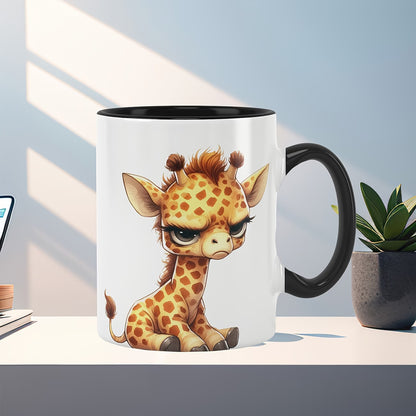 Cute "Grumpy Baby Giraffe" Ceramic Coffee Mug – Sarcastic Mood & Animal Lover Novelty Cup (M1124)