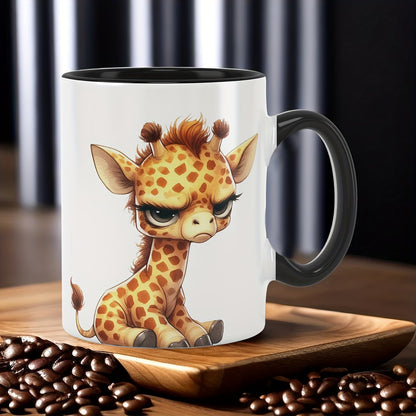 Cute "Grumpy Baby Giraffe" Ceramic Coffee Mug – Sarcastic Mood & Animal Lover Novelty Cup (M1124)