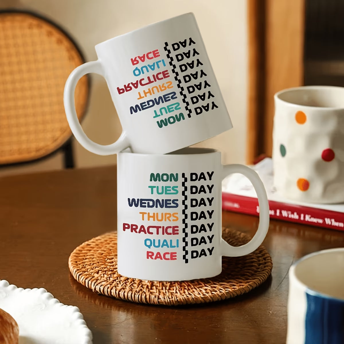 Funny "F1 Race Weekend Schedule" Ceramic Coffee Mug – Motorsport Fan, Formula Racing & Humor Novelty Cup (M1152)