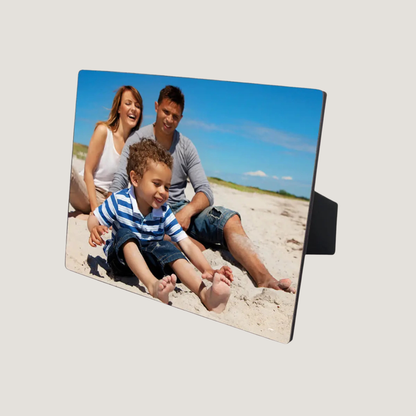 Personalised High-Definition Memory Photo Panel 127mm x 179mm | Premium Gloss Tabletop Print with Built-In Desktop Easel Stand
