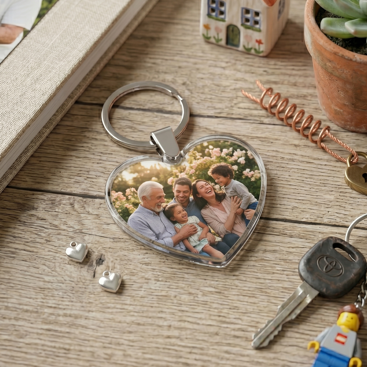 Custom Keyring Collection | HD Edge-to-Edge Durable Pocket Charms in 6 Geometric Silhouettes