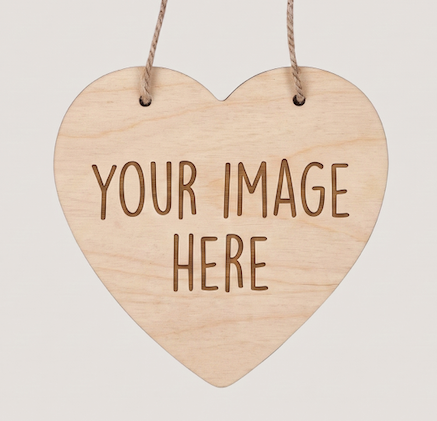 Personalised Hanging Wood Heart Frame for Home Decor Includes Rustic Twine Hanging Rope