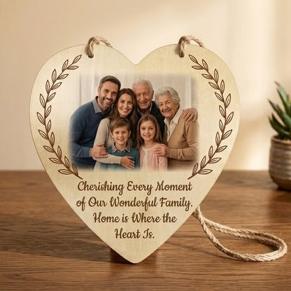 Personalised Hanging Wood Heart Frame for Home Decor Includes Rustic Twine Hanging Rope