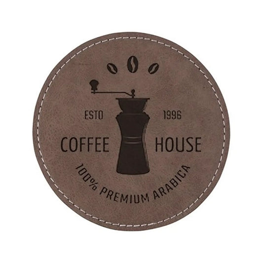 Bespoke Personalised Leather-Effect Circle Coaster | Custom Photo Keepsake & Premium Home Decor