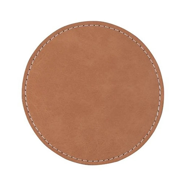 Bespoke Personalised Leather-Effect Circle Coaster | Custom Photo Keepsake & Premium Home Decor