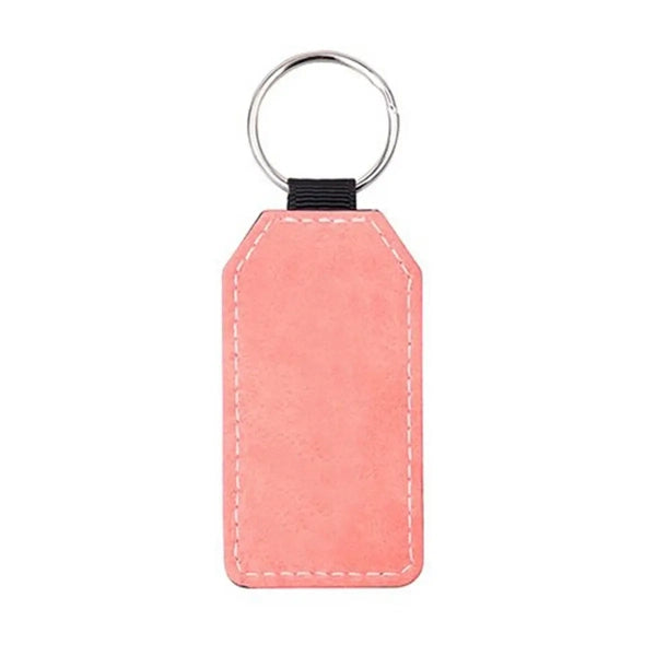 Personalised PU Leather-Effect Keyring. Custom Keychains for Businesses & Logos (Round or Rectangle)