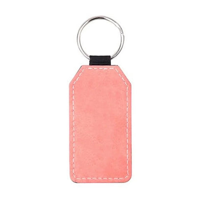 Personalised PU Leather-Effect Keyring. Custom Keychains for Businesses & Logos (Round or Rectangle)