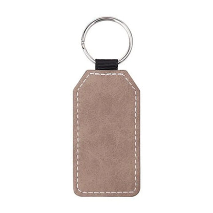 Personalised PU Leather-Effect Keyring. Custom Keychains for Businesses & Logos (Round or Rectangle)