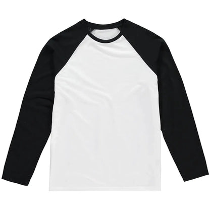 Men’s Personalised Long Sleeve Baseball T-Shirt | Custom Front Photo Print Design – Slim Fit Raglan Tee