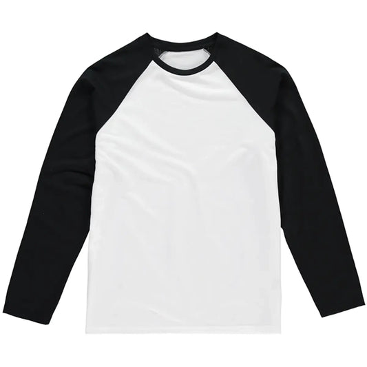 Men’s Personalised Long Sleeve Baseball T-Shirt | Custom Front Photo Print Design – Slim Fit Raglan Tee