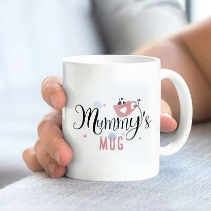 "Daddy's & Mummy's Mug" Couple Ceramic Coffee Mug Set – Cute New Parents & Family Novelty Cup Set with Black Accent (M1139)