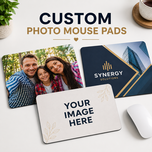 Personalised Mouse Pad for Desk & Office with Thick Non-Slip Rubber Base