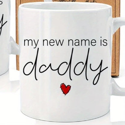 "My New Name Is Mommy & Daddy" Couple Ceramic Coffee Mug Set – Pregnancy Announcement, New Parents & Baby Shower Novelty Cup Set (M1138)