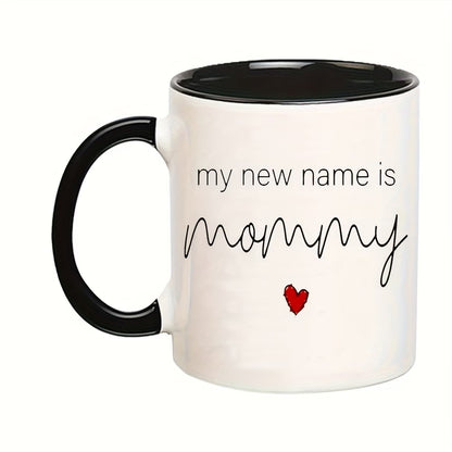 "My New Name Is Mommy & Daddy" Couple Ceramic Coffee Mug Set – Pregnancy Announcement, New Parents & Baby Shower Novelty Cup Set (M1138)