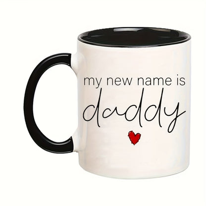 "My New Name Is Mommy & Daddy" Couple Ceramic Coffee Mug Set – Pregnancy Announcement, New Parents & Baby Shower Novelty Cup Set (M1138)