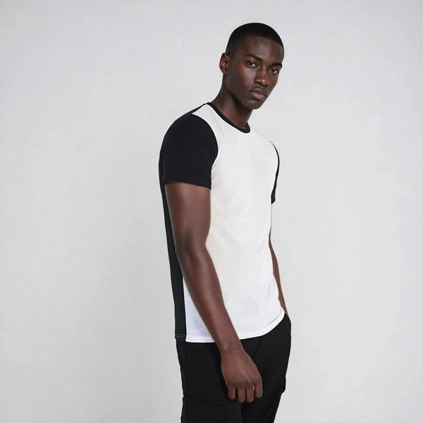 Men’s Personalized Slim-Fit Panel T-Shirt – High-Quality Custom Front Photo Print Design