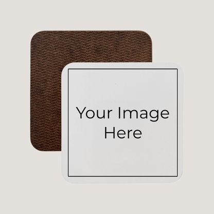Personalised Premium Set of 2 Coasters. Customised with Any Text, Image or Logo