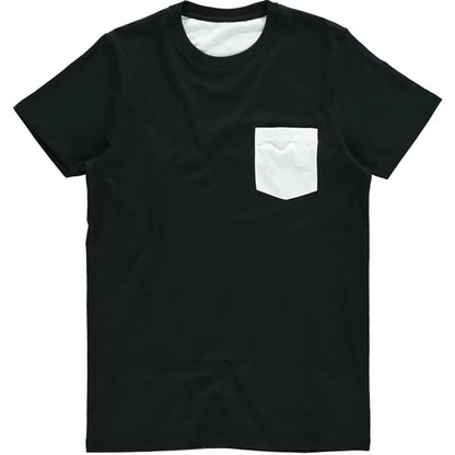 Men’s Personalised Slim-Fit Pocket T-Shirt with Custom Photo Print on Front Pocket – Premium Cotton Tee with Polyester Panel