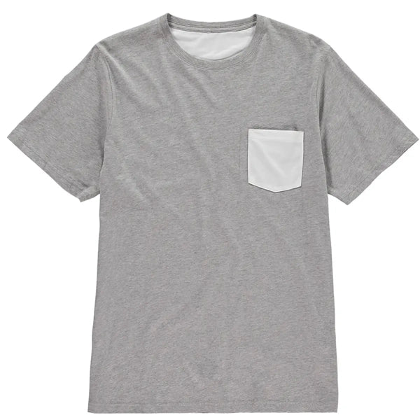 Men’s Personalised Slim-Fit Pocket T-Shirt with Custom Photo Print on Front Pocket – Premium Cotton Tee with Polyester Panel