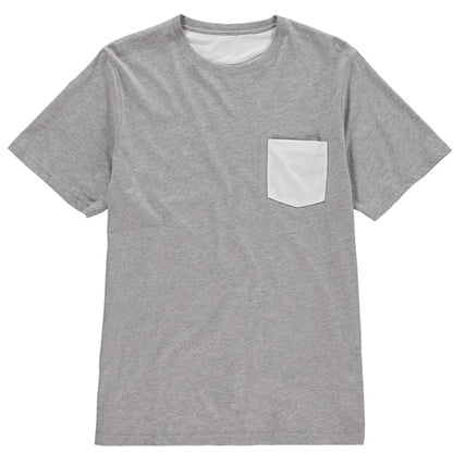 Men’s Personalised Slim-Fit Pocket T-Shirt with Custom Photo Print on Front Pocket – Premium Cotton Tee with Polyester Panel