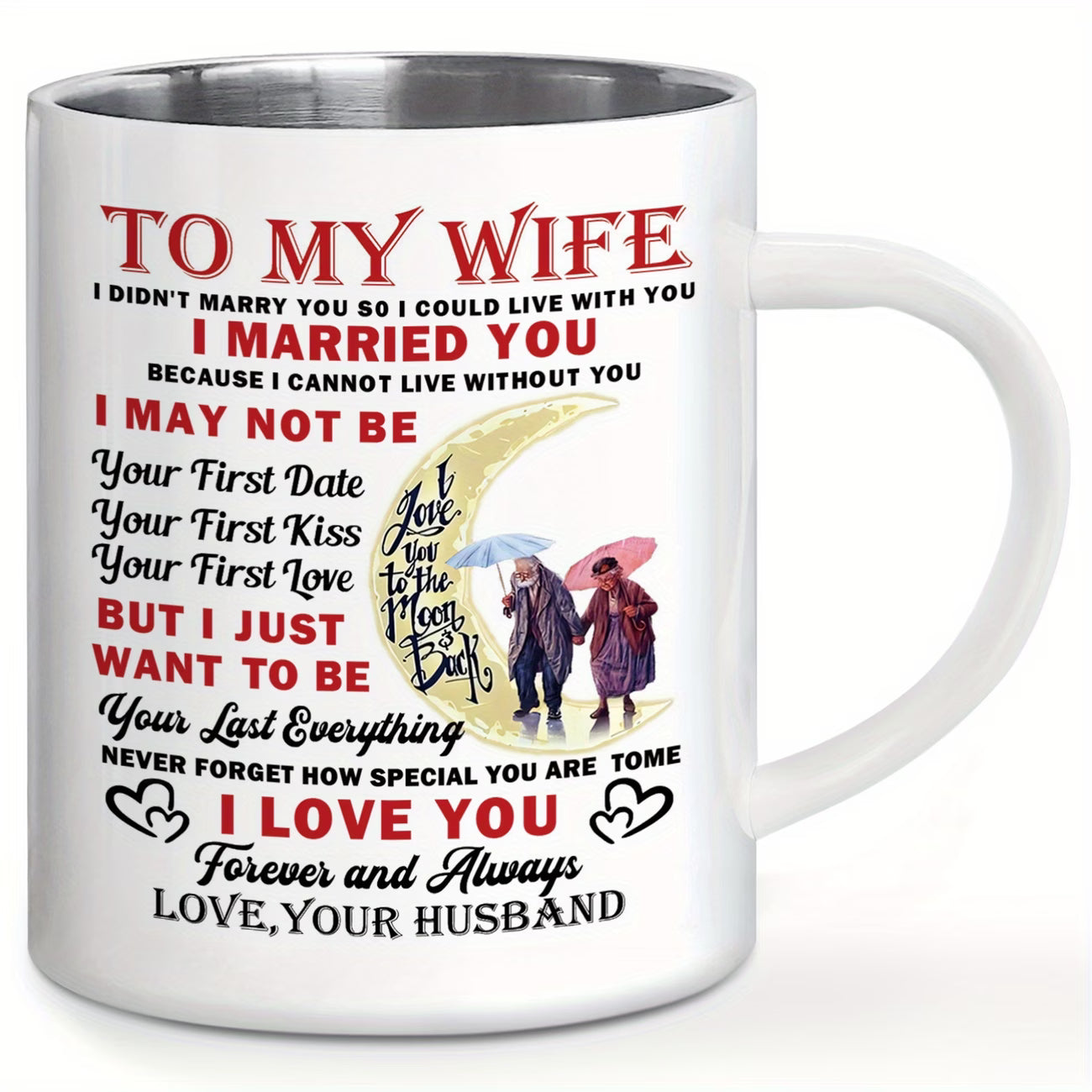 Romantic "To My Wife" Ceramic Coffee Mug – Sentimental Love & Anniversary Gift Novelty Cup (M1099)