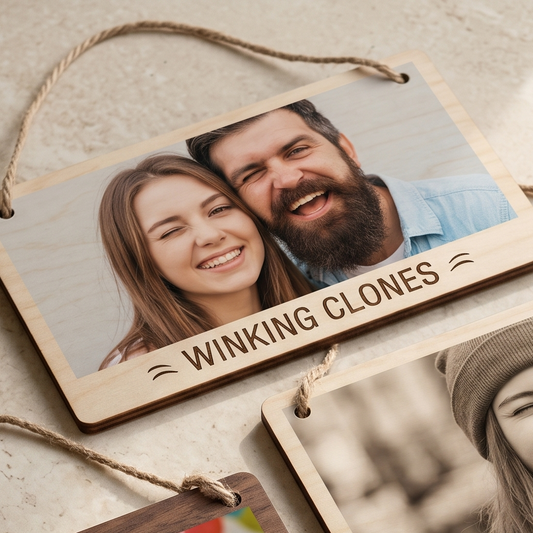 Custom Hanging Wood Frame | Customise with Your Favourite Photos & Family