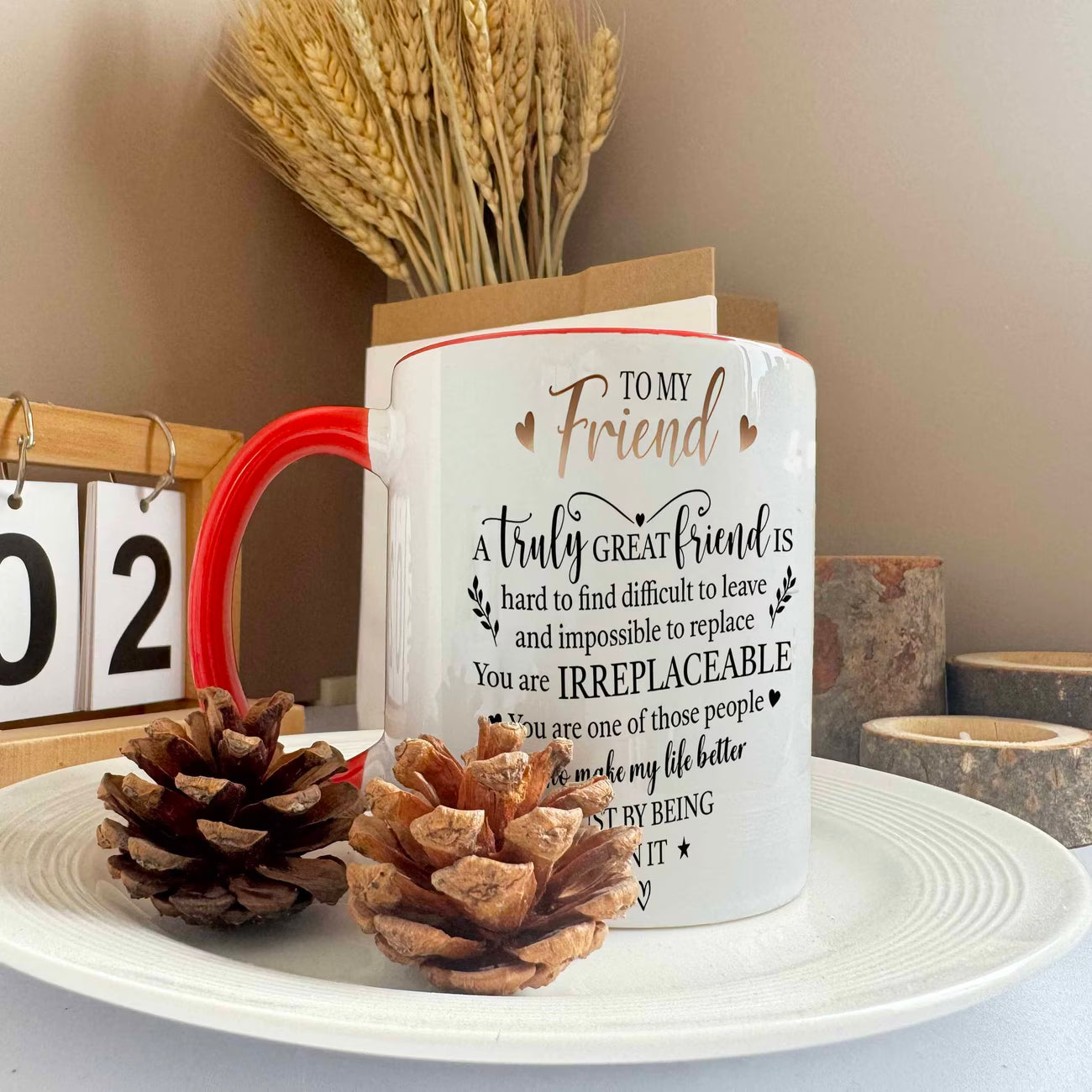 Personalized "To My Friend Irreplaceable" Ceramic Coffee Mug – Sentimental Friendship Quote, Best Friend Gift & Heartwarming Novelty Cup (M1189)