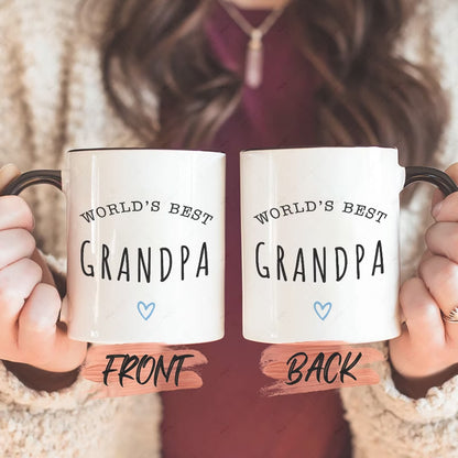 "World's Best Grandpa & Grandma" Matching Ceramic Coffee Mug Set – Cute Grandparents Appreciation & Family Novelty Cup Set (M1135)