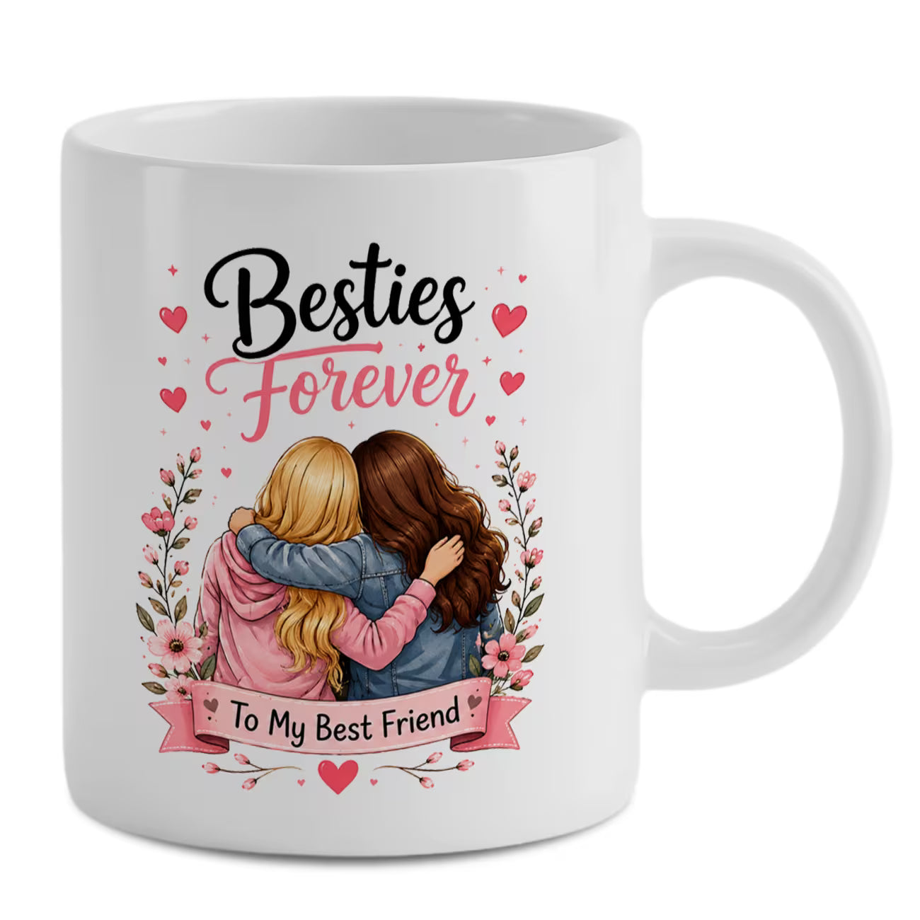 Heartwarming "Besties Forever To My Best Friend" Ceramic Coffee Mug – Cute Friendship & Bestie Gift Cup (M1061)