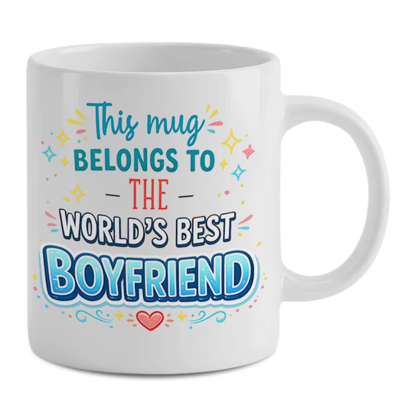 Heartwarming "This Mug Belongs To The World's Best Boyfriend" Ceramic Coffee Mug – Romantic Boyfriend Appreciation Gift Cup (M1062)